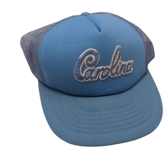 North Carolina Tarheels Adjustable Snapback Hat Trucker Baseball Cap Vintage 80s - Picture 1 of 4